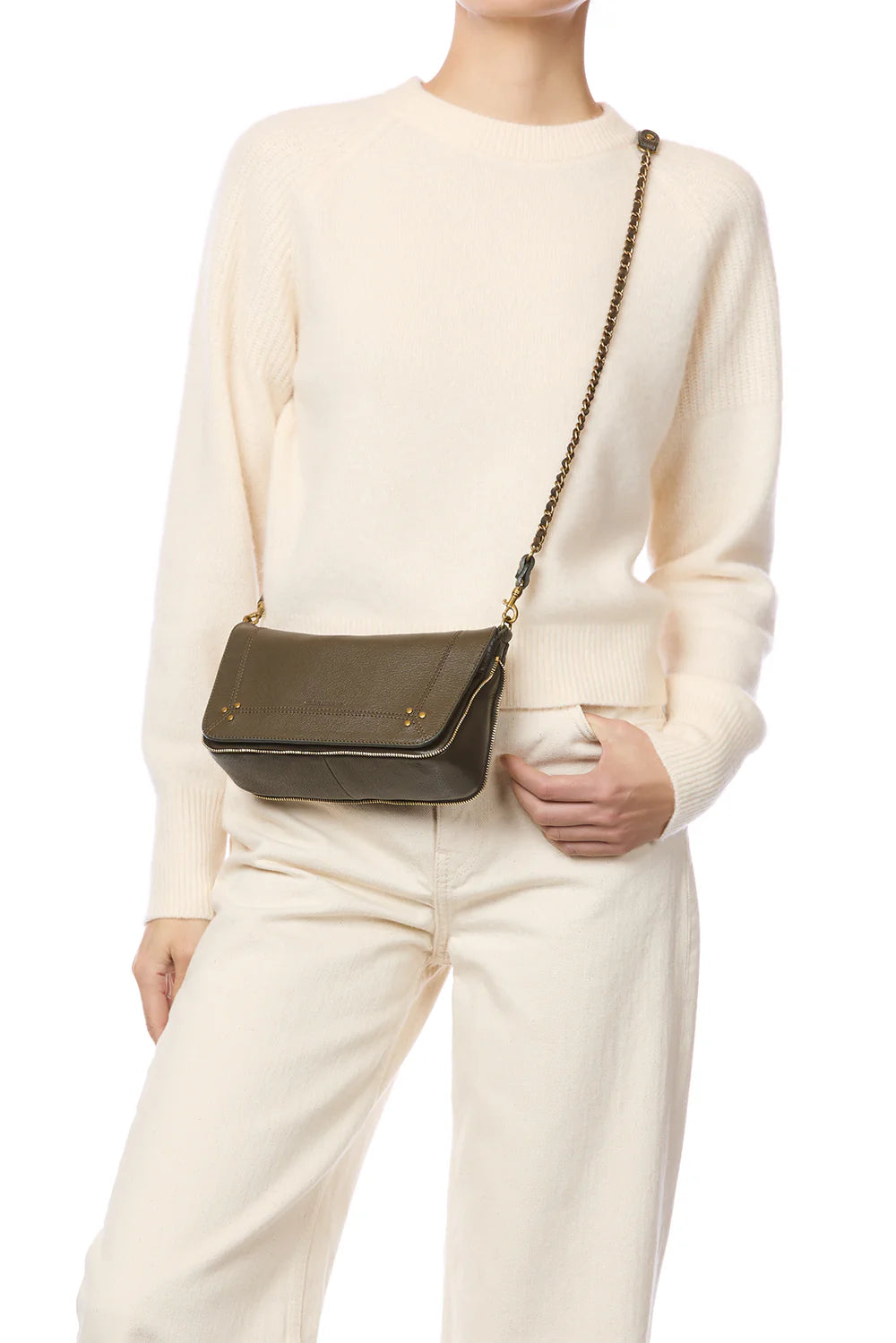 Sac à main Jérôme Dreyfuss Bobi S Kaki | Podiums Nancy