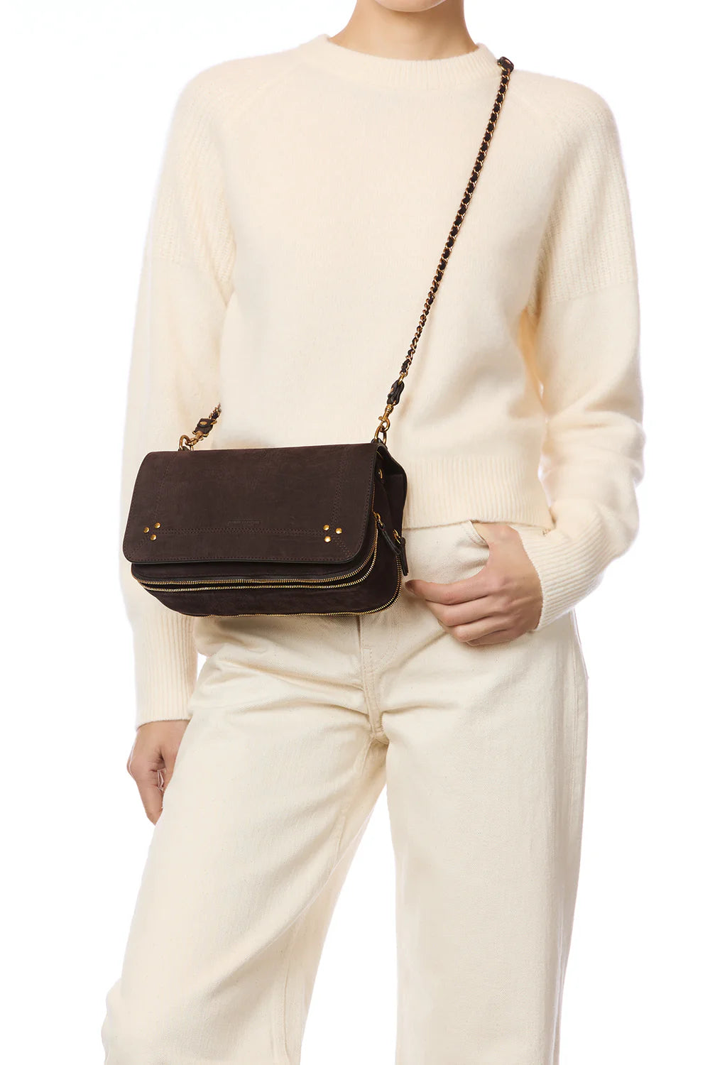 Sac à main Jérôme Dreyfuss Bobi Croco Moka | Podiums Nancy