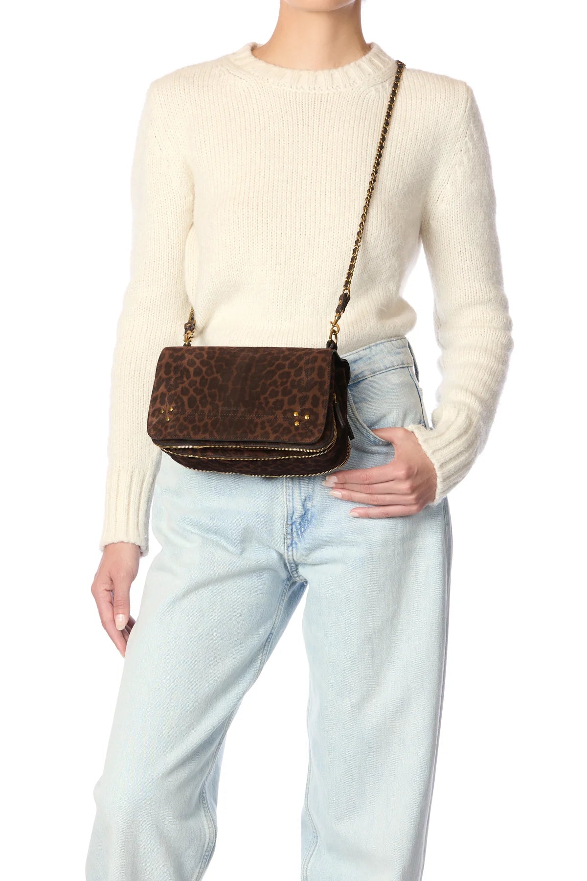 Sac à main Jérôme Dreyfuss Bobi Léopard Naturel | Podiums Nancy 