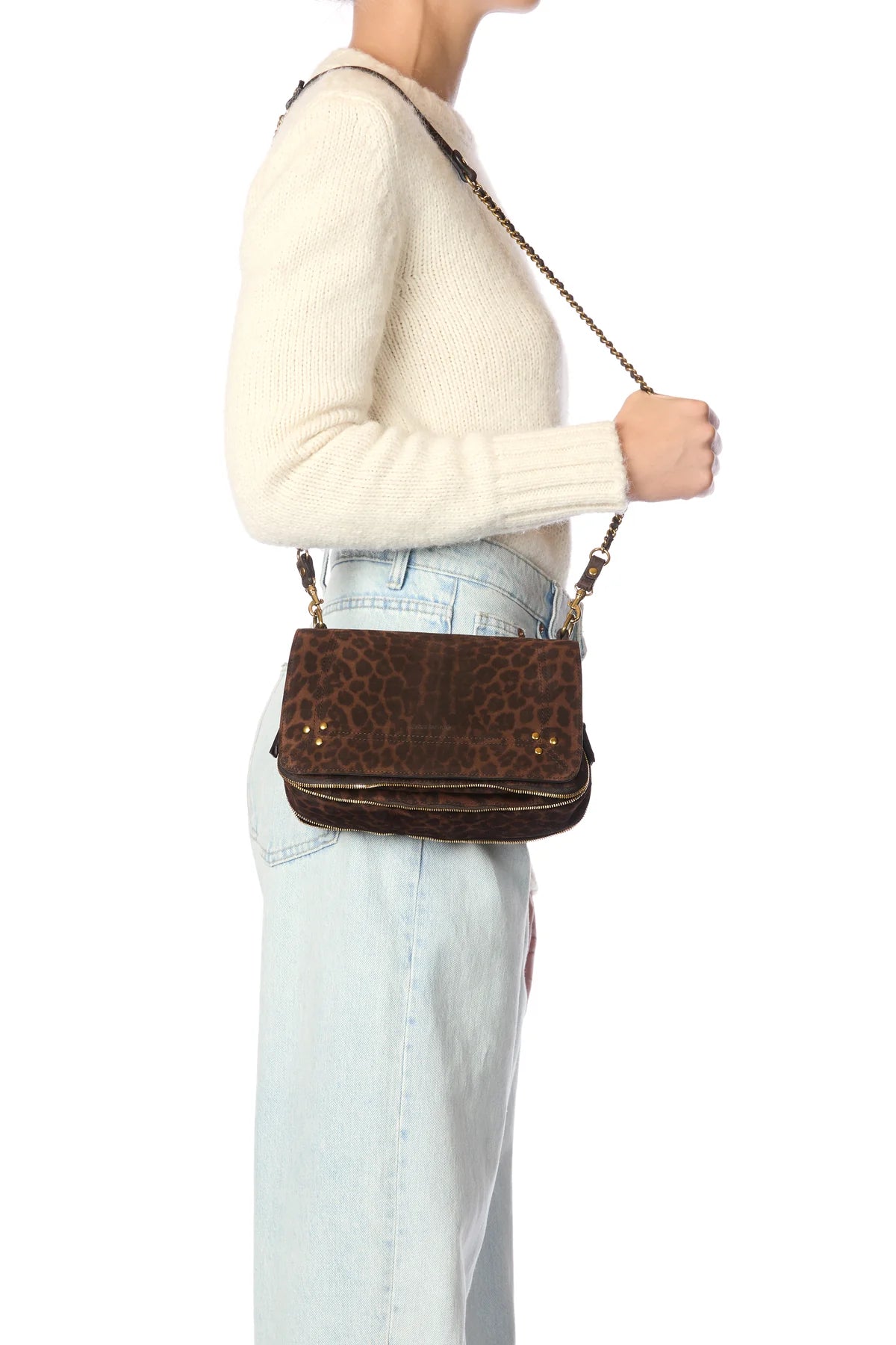 Sac à main Jérôme Dreyfuss Bobi Léopard Naturel | Podiums Nancy 