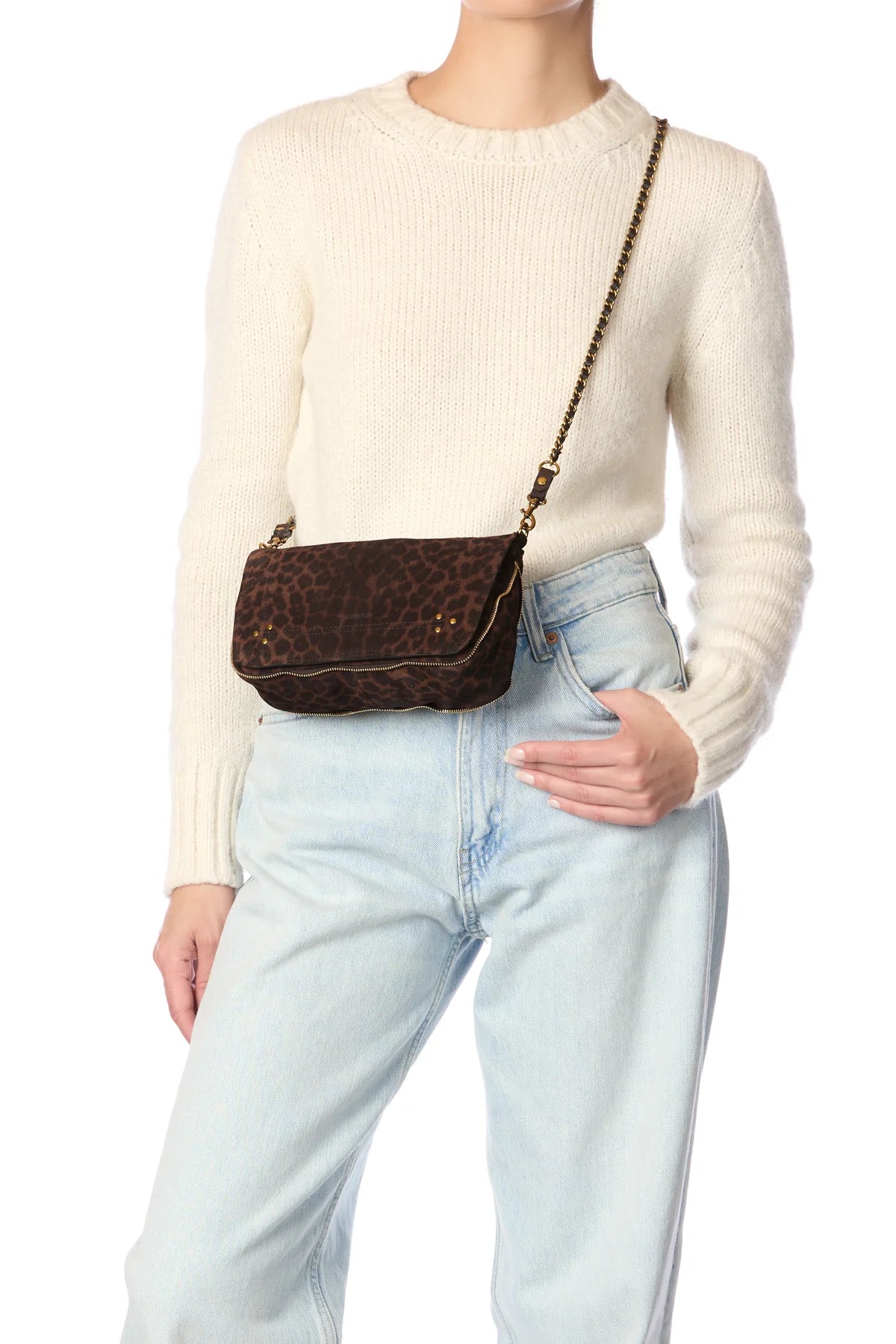 Sac à main Jérôme Dreyfuss Bobi S Léopard Naturel | Podiums Nancy 