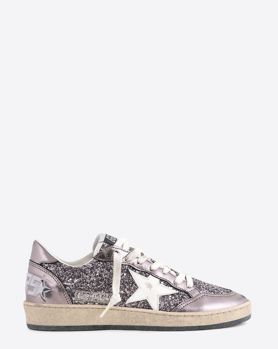 Sneakers Golden Goose Ballstar Gris Violet Blanc