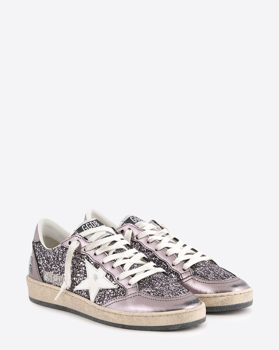 Sneakers Golden Goose Ballstar Gris Violet Blanc
