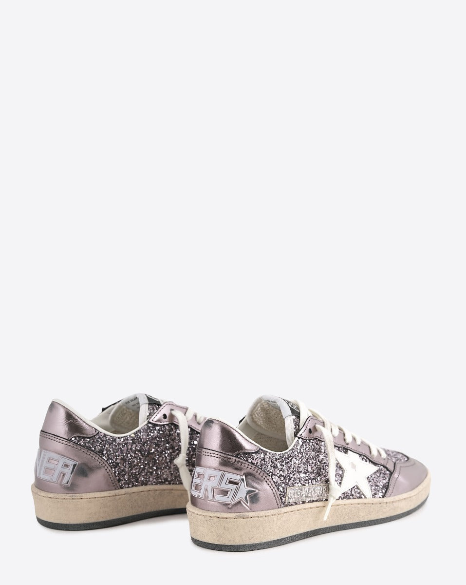Sneakers Golden Goose Ballstar Gris Violet Blanc
