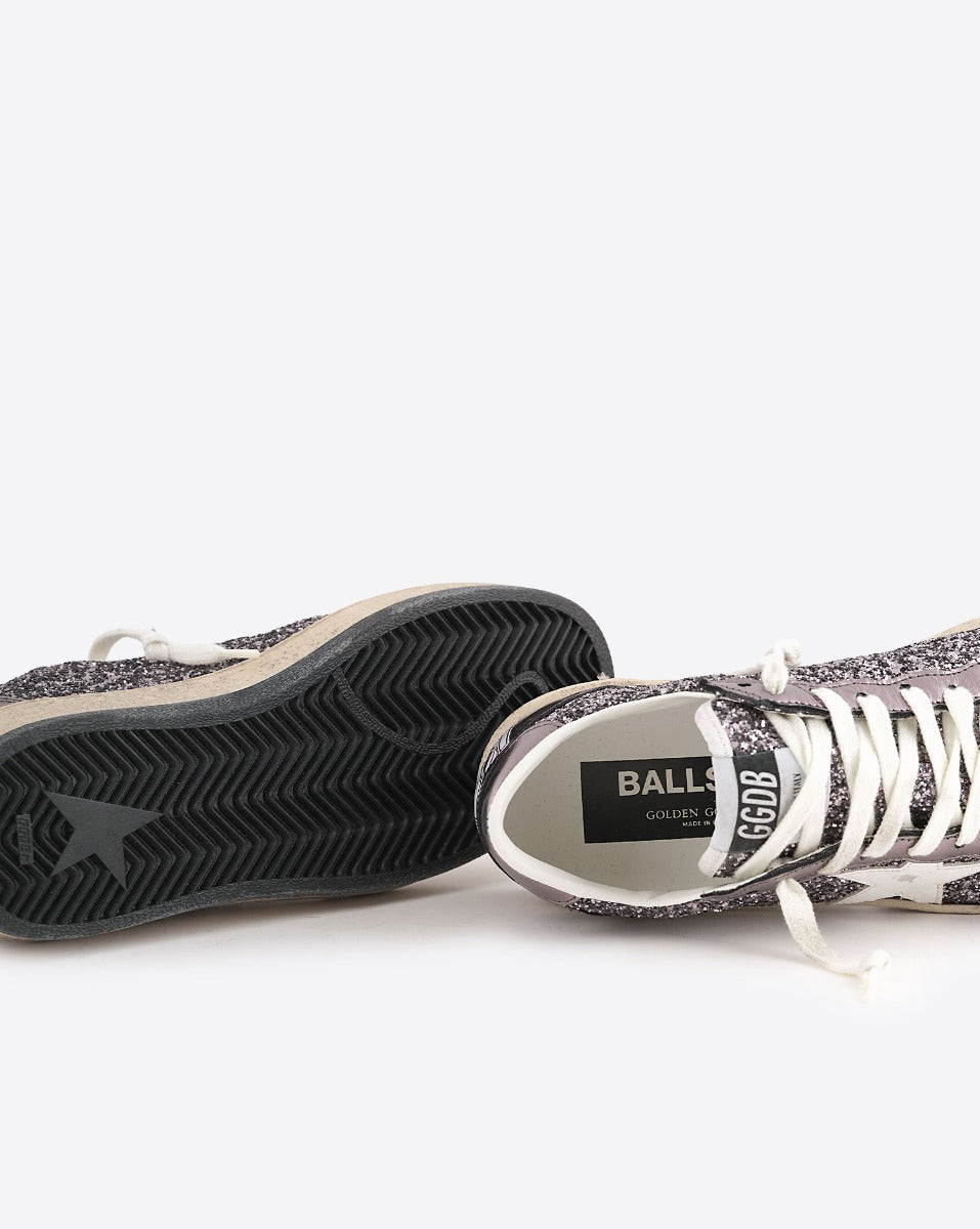 Sneakers Golden Goose Ballstar Gris Violet Blanc