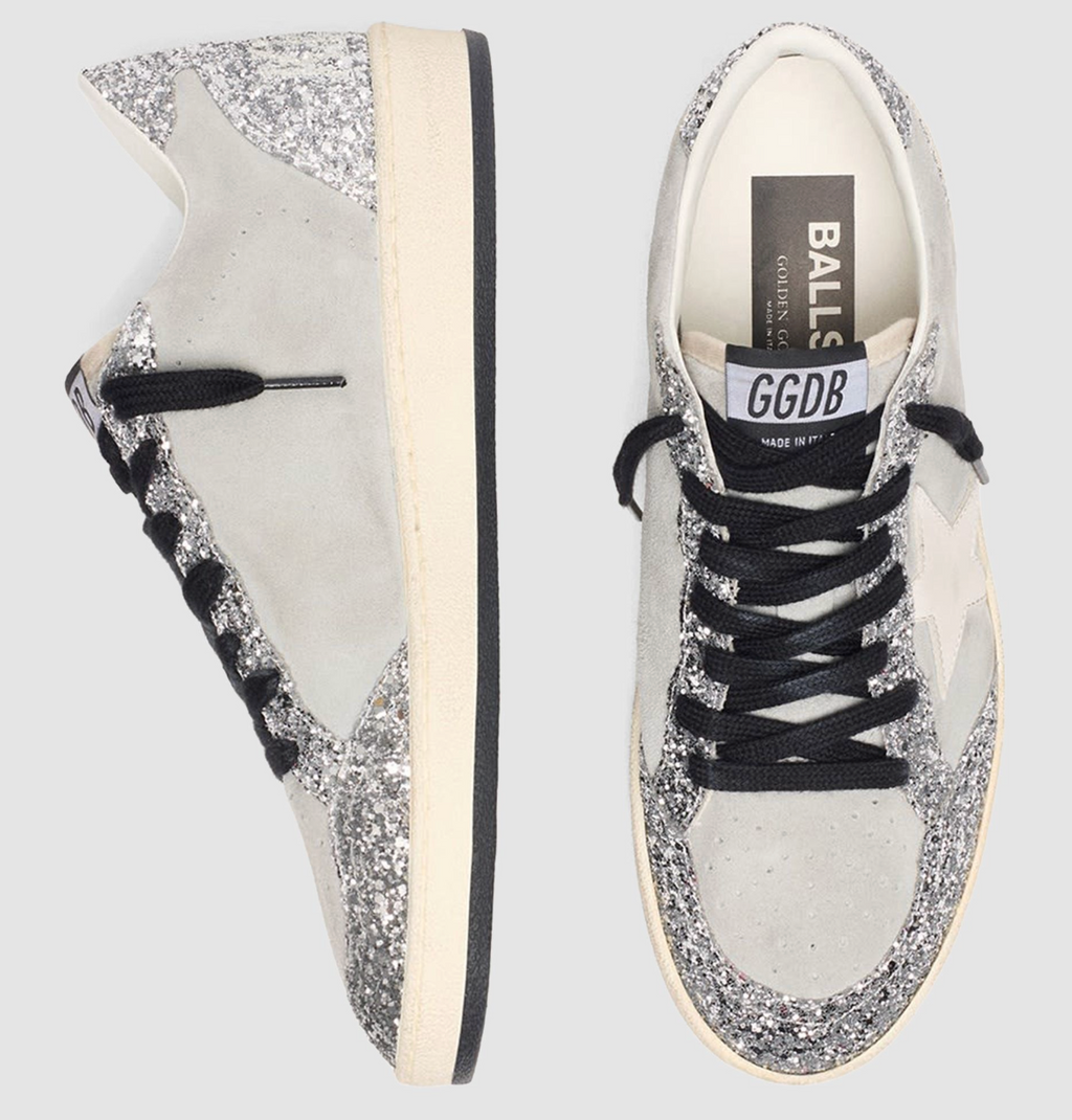 Sneakers Golden Goose Ball Star Suede Grey Silver White