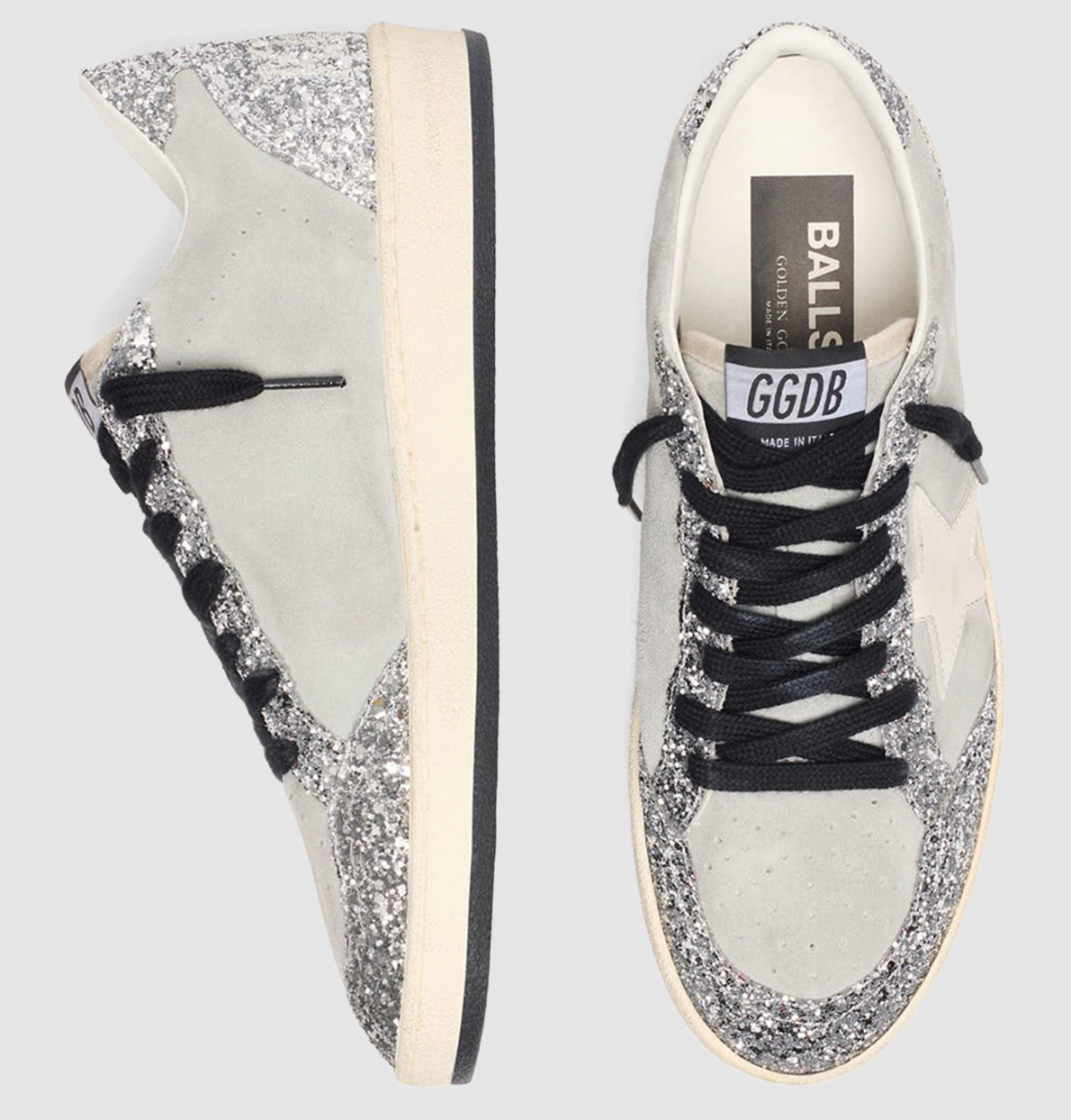 Sneakers Golden Goose Ball Star Suede Grey Silver White