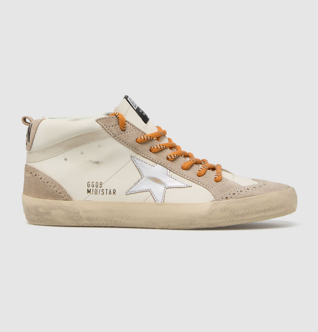Sneakers Golden Goose Mid Star Suede Beige Silver