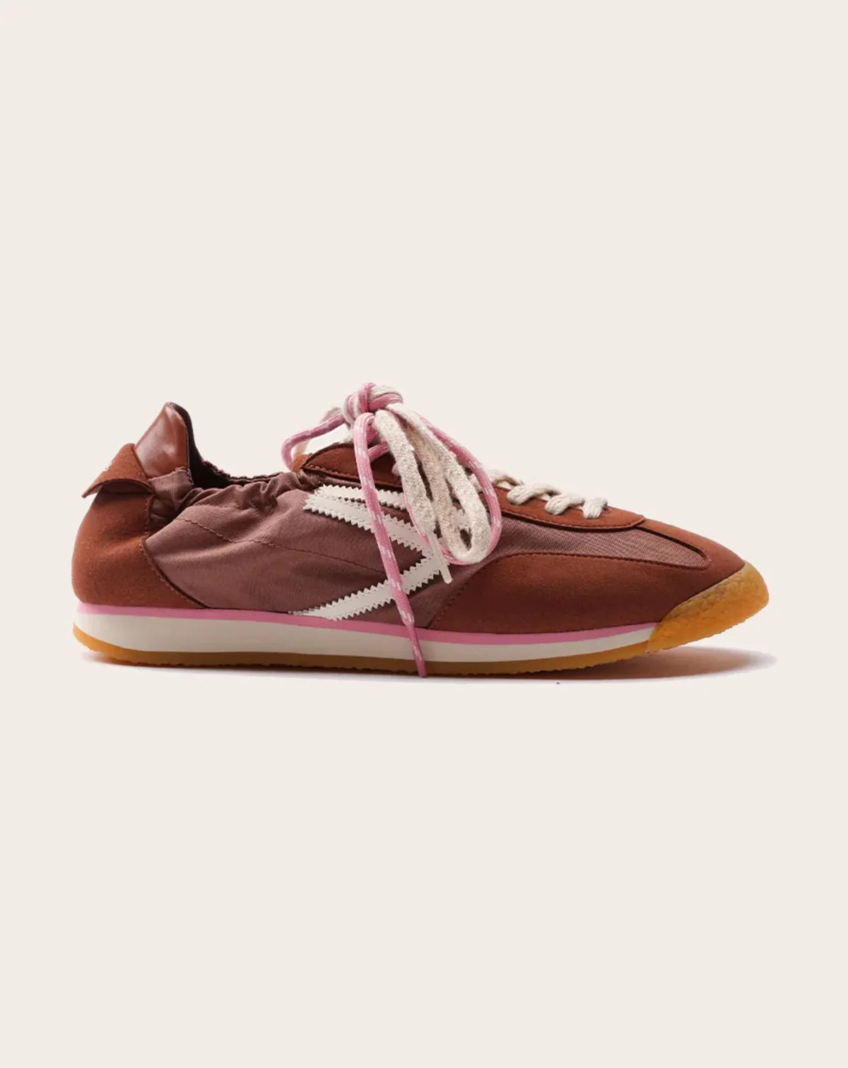 Sneakers Puraai Brownie Marron/Rose | Podiums Nancy