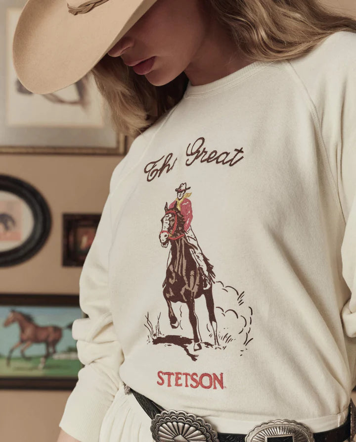 Sweat TheGreat. Stetson Graphic Washed Blanc | Podiums Nancy