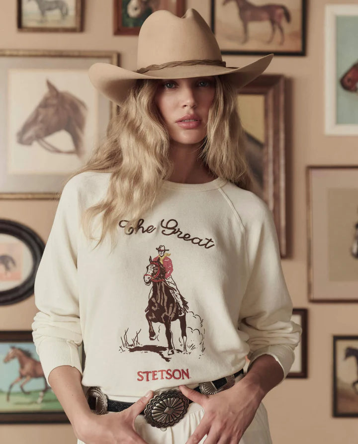 Sweat TheGreat. Stetson Graphic Washed Blanc | Podiums Nancy