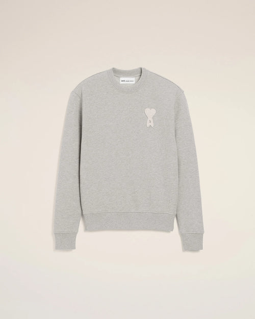 Ami Paris Crewneck Classic Fit Gris Cendré