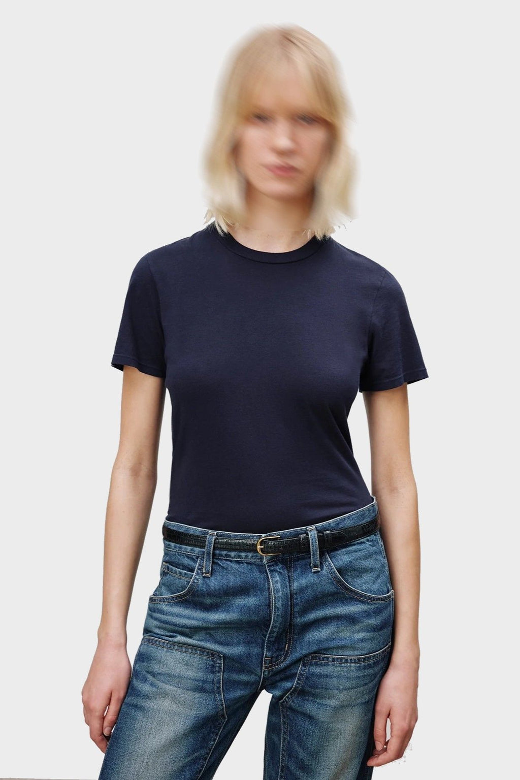 T-shirt Nili Lotan Mariela Bleu Marine | Podiums Nancy