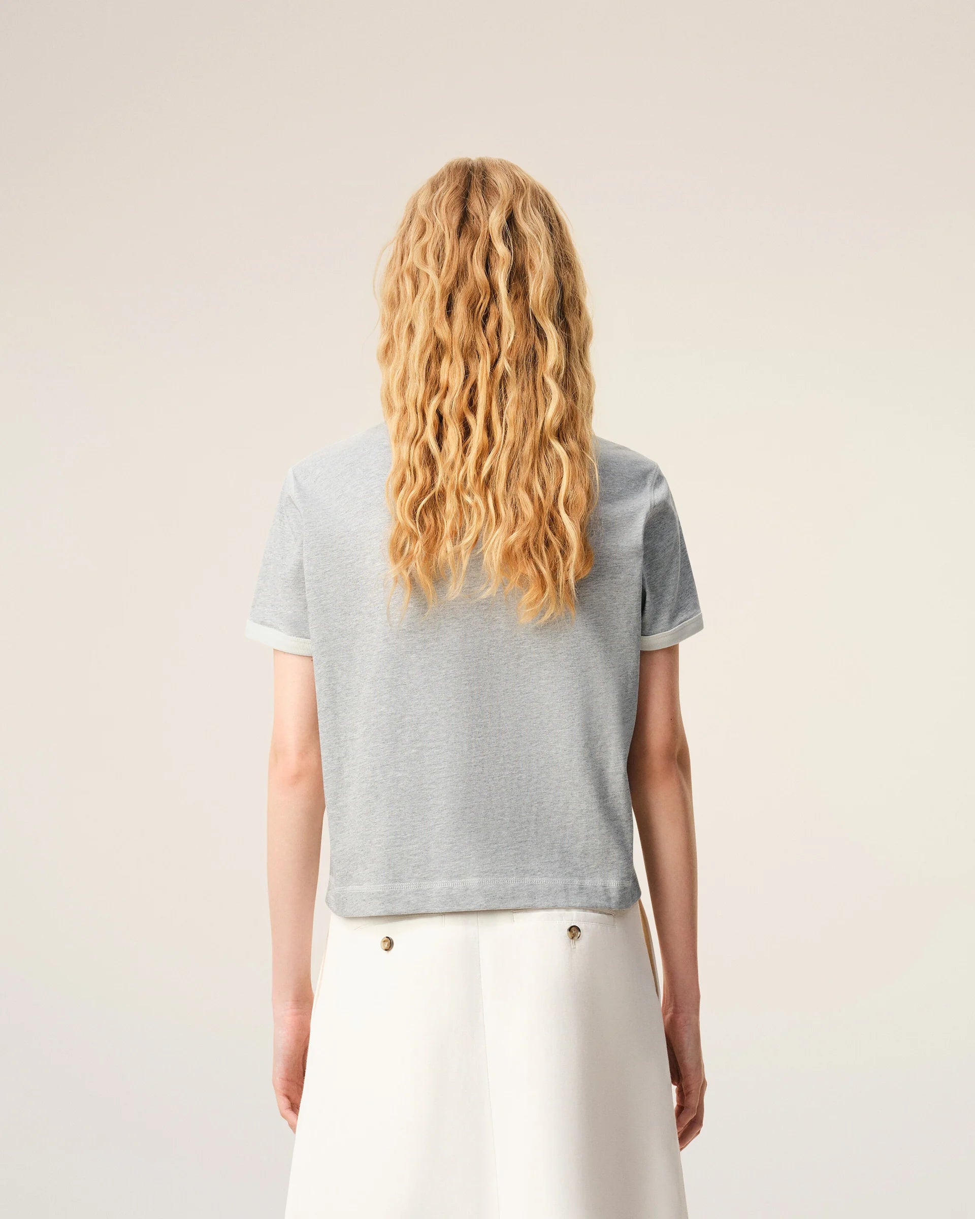 T-Shirt Fit Classic Gris/Blanc crème | Podiums Nancy 