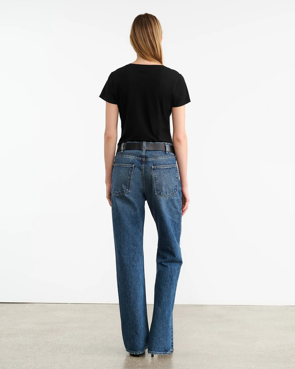 T-shirt Nili Lotan Carol Vneck Jet Noir - PODIUMS NANCY