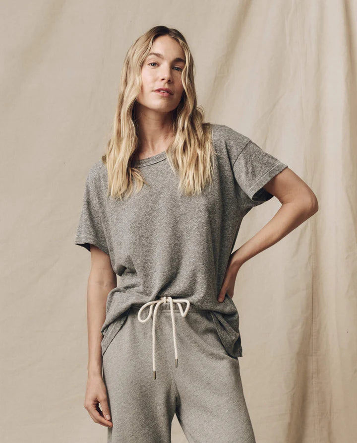T-shirt TheGreat. Boxy Crew Heather Grey | Podiums Nancy