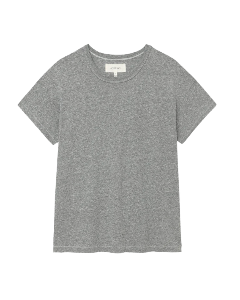 T-shirt TheGreat. Boxy Crew Heather Grey | Podiums Nancy