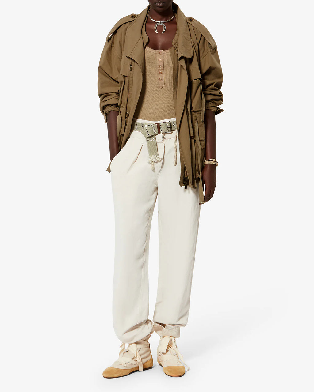 Veste Isabel Marant Beriza Kaki - PODIUMS NANCY