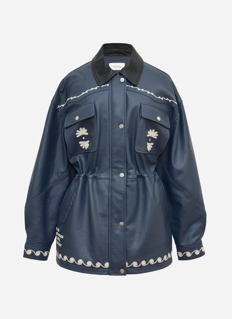 Veste Monoki Dutton Cuir Navy | Podiums Nancy