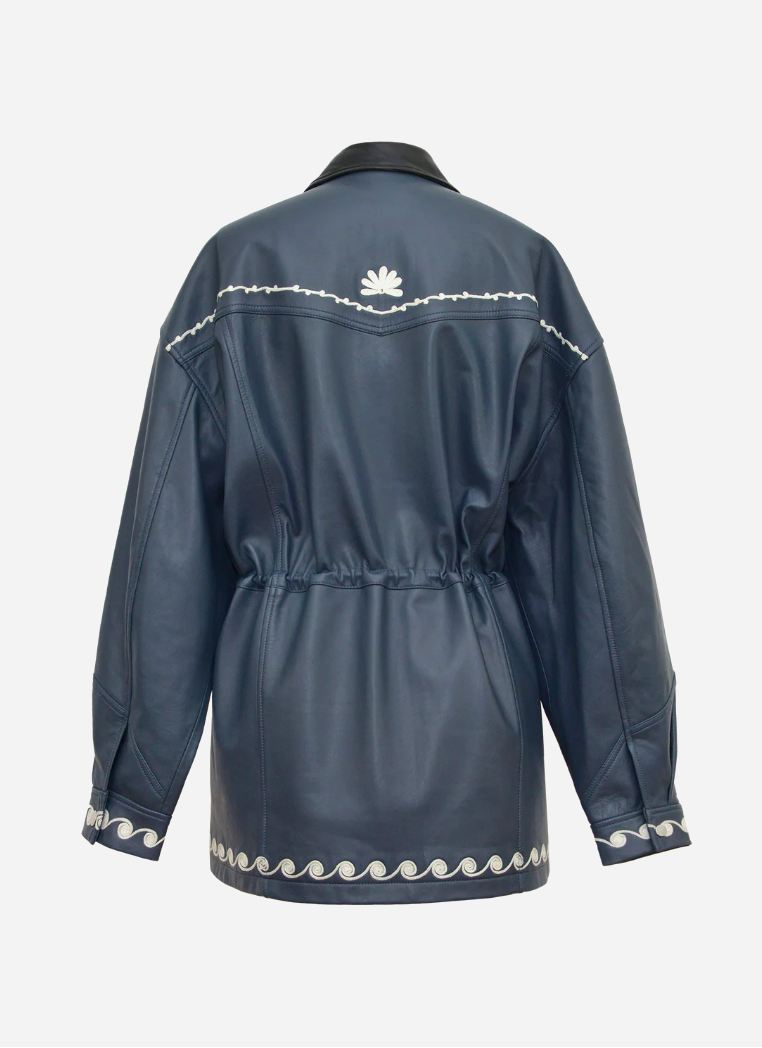 Veste Monoki Dutton Cuir Navy | Podiums Nancy