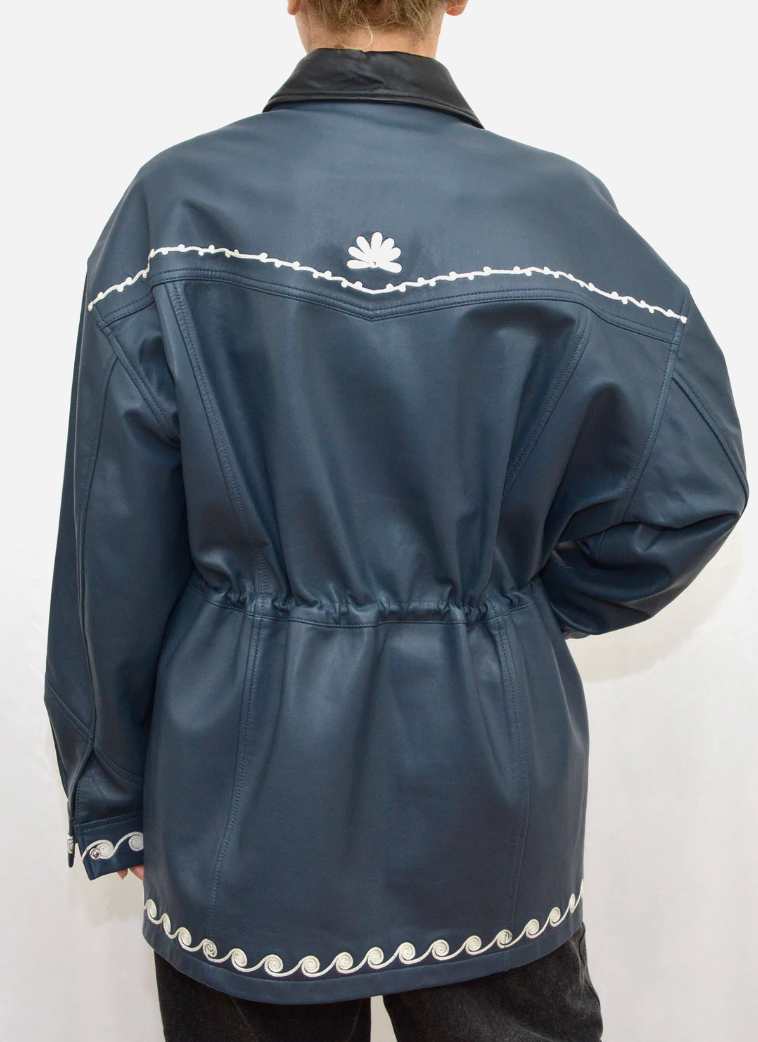 Veste Monoki Dutton Cuir Navy | Podiums Nancy