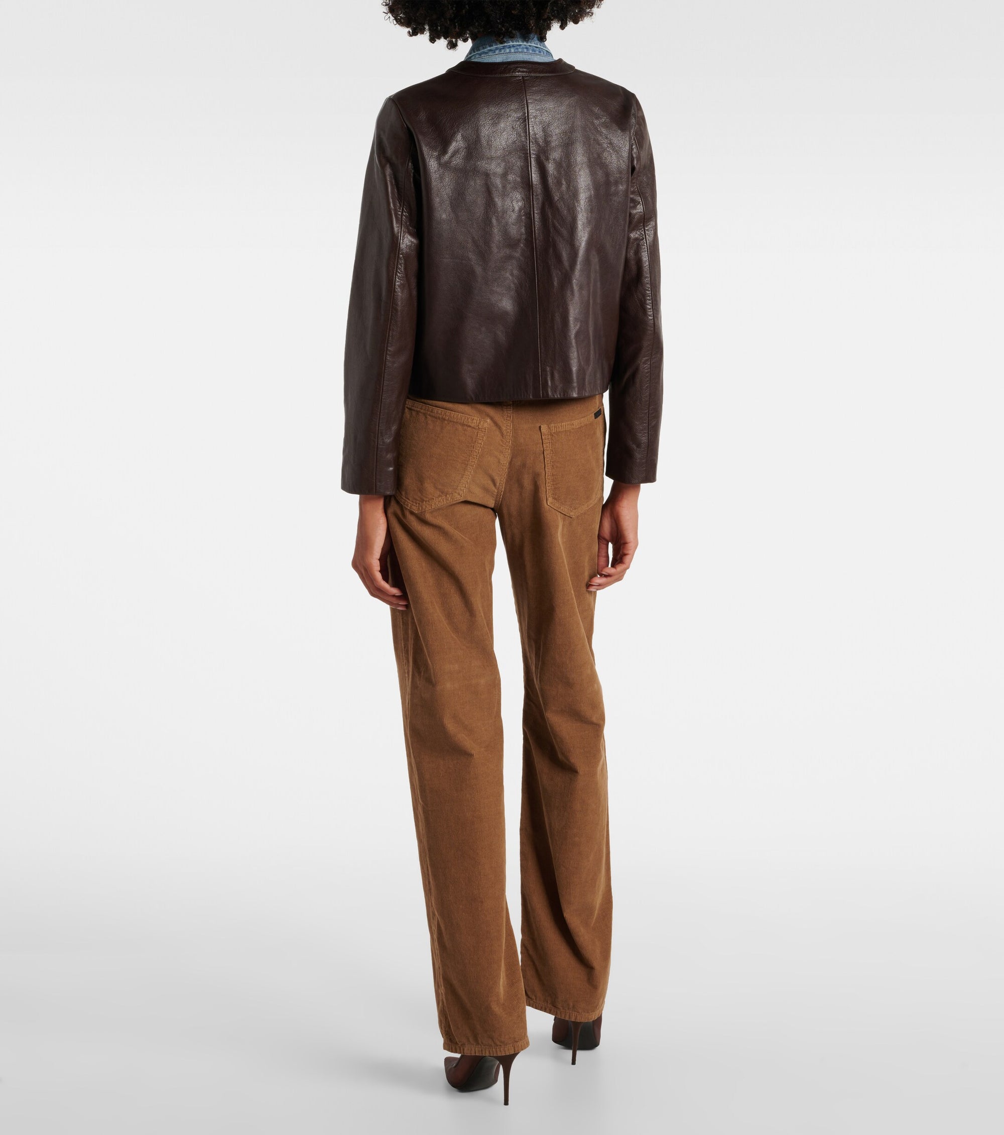 Veste en cuir Nili Lotan Kitra Marron | Podiums Nancy