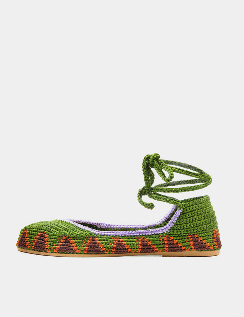 BALLERINES OLIVE VERTE