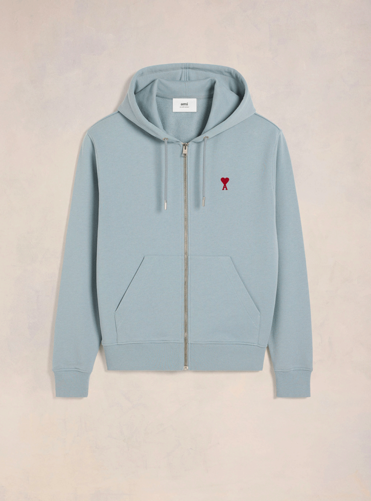 SWEAT ZIPPÉ ADC ROUGE BLEU ARGILE