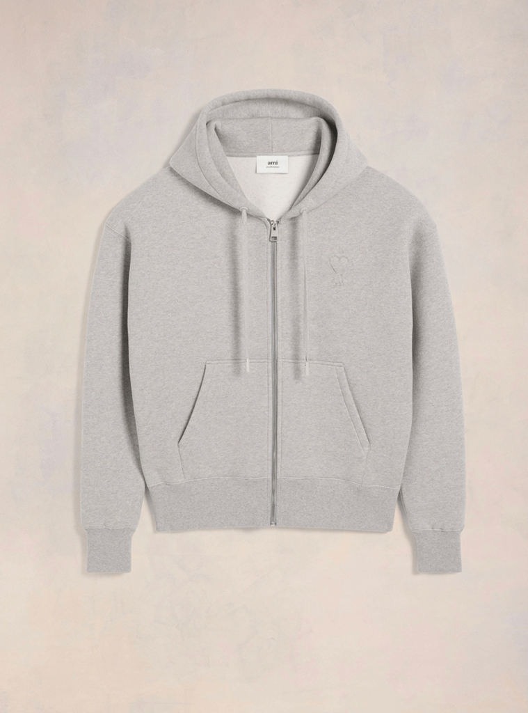 SWEAT ZIPPÉ ADC GRIS CENDRÉ CHINÉ