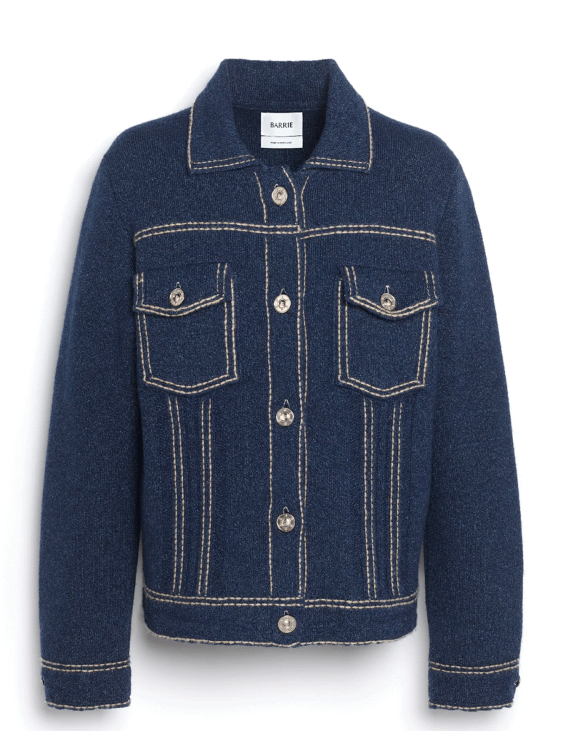 VESTE BLUE AJUSTÉE EN CACHEMIRE
