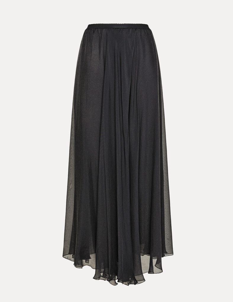JUPE CHIFFON SOIE NOIRE