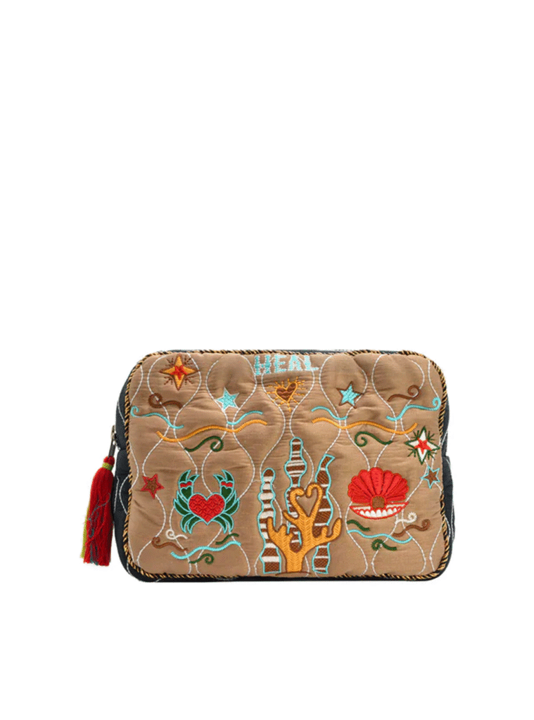 BIG POUCH HEAL MENTHE/TAUPE
