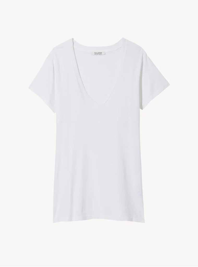T-SHIRT EN V CAROL BLANC