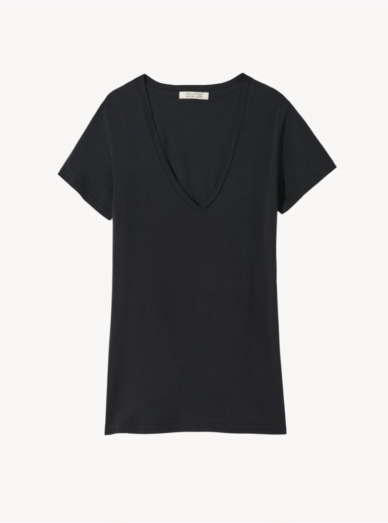 T-SHIRT EN V CAROL NOIR