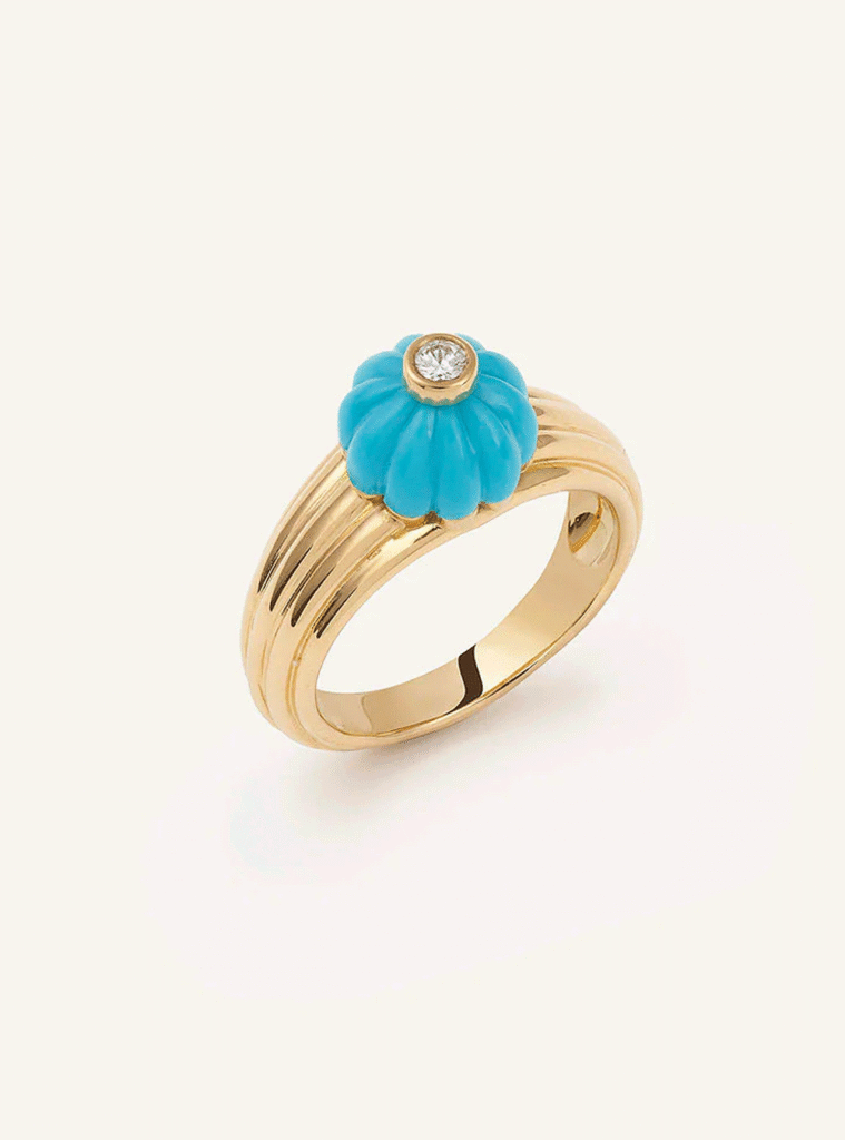 BAGUE GELATO TURQUOISE/DIAMANT