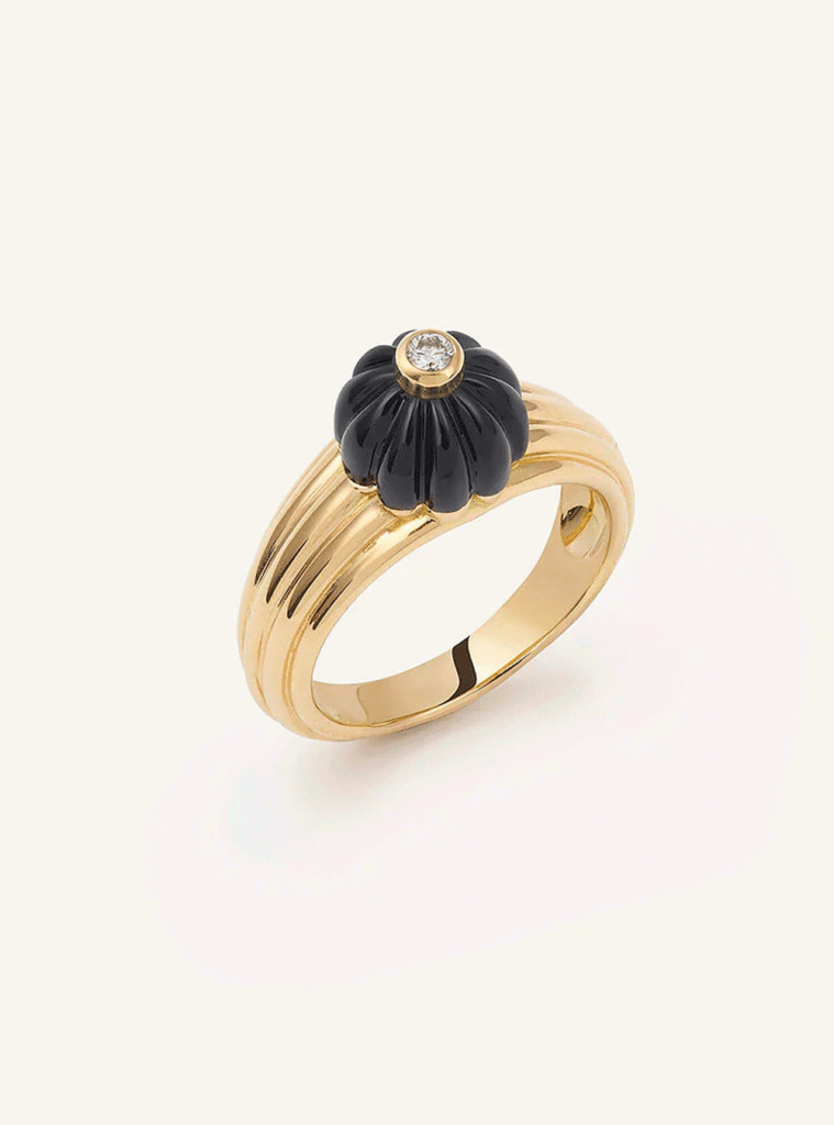 BAGUE GELATO ONYX/DIAMANT